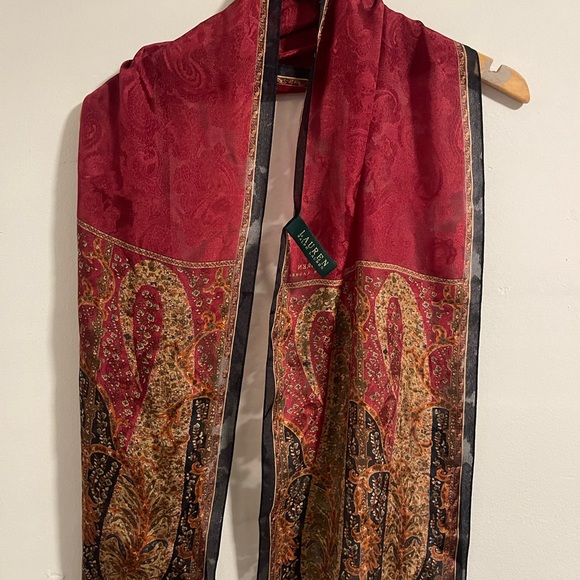 Lauren Ralph Lauren Accessories - Paisley Ralph Lauren 100% Silk Red and Black